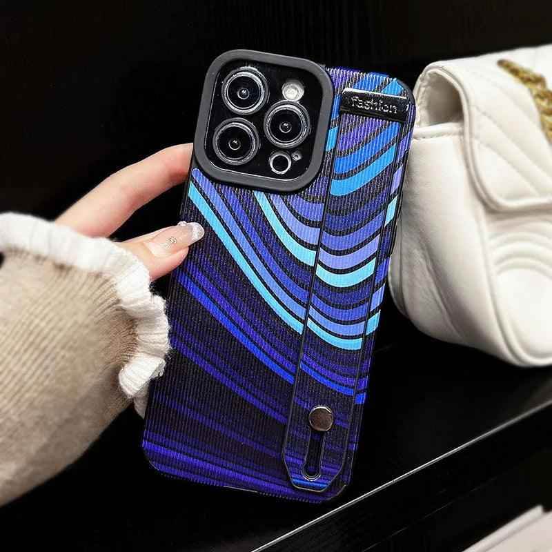 Cute Phone Case For iPhone 15, 14, 11, 12, 13 Pro Max, XR, XS Max, and more - Gradient Blue Stripe - Touchy Style .