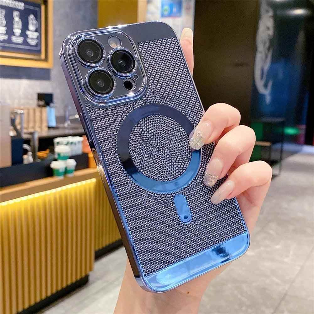 Cute Phone Case for iPhone 15, 14, 13, 12, 11 Pro Max Plus: Magnetic, Breathable, Heat Dissipation - Touchy Style .