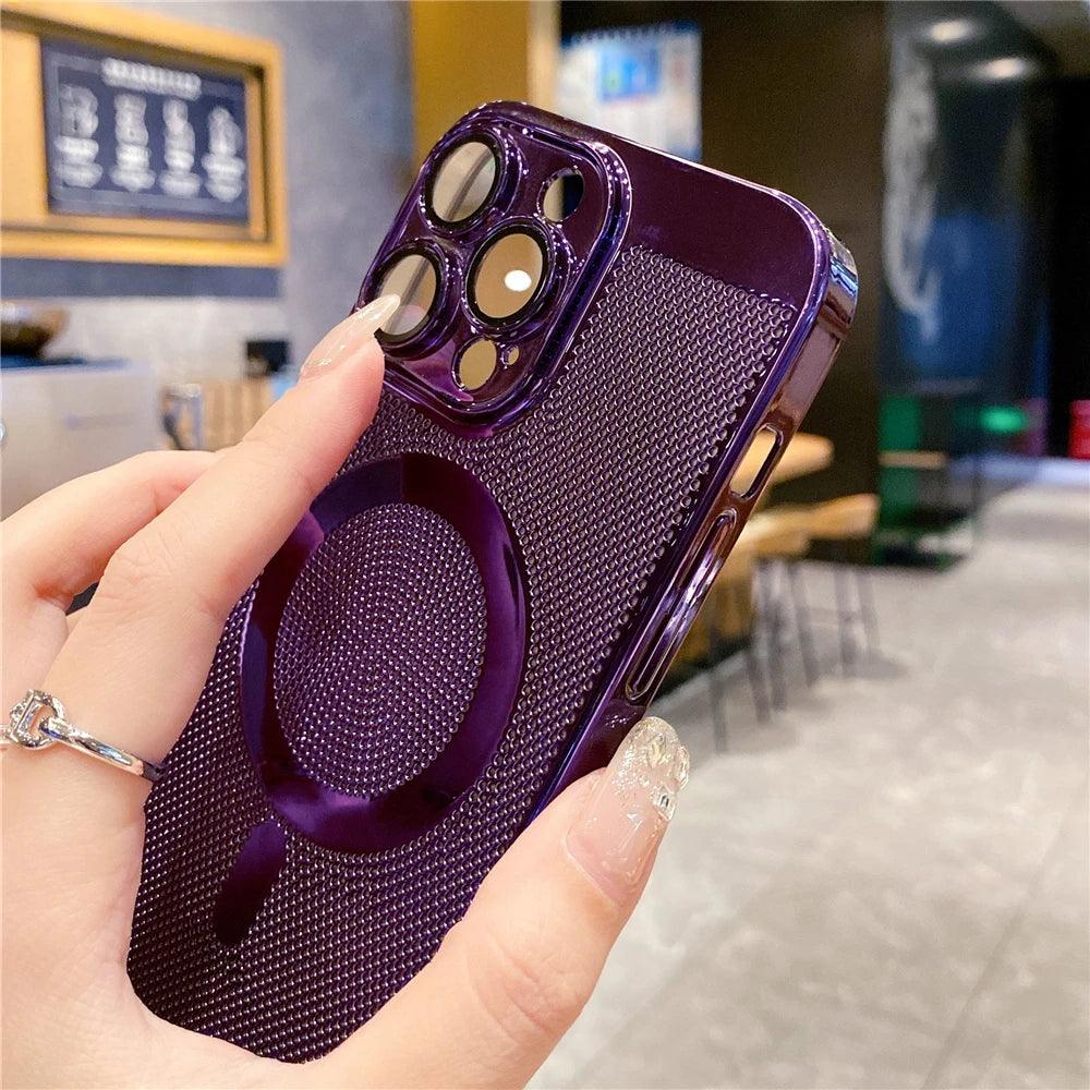Cute Phone Case for iPhone 15, 14, 13, 12, 11 Pro Max Plus: Magnetic, Breathable, Heat Dissipation - Touchy Style .