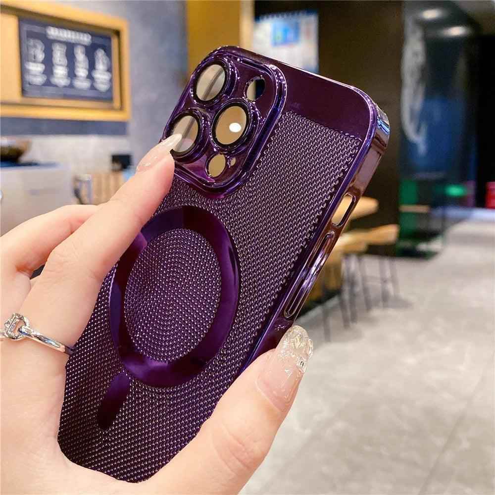 Cute Phone Case for iPhone 15, 14, 13, 12, 11 Pro Max Plus: Magnetic, Breathable, Heat Dissipation - Touchy Style .