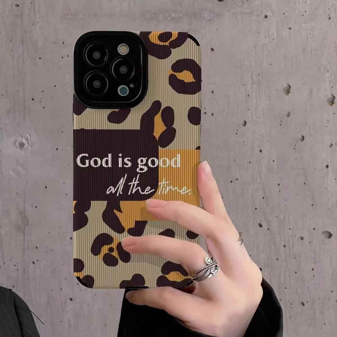 Cute Phone Case with Leopard Print and English Subtitles for iPhone 14, 13, 12, 11 Pro Max, 14 Plus, X, XS Max, XR, 12, 13 Mini, 7, 8 Plus - Touchy Style