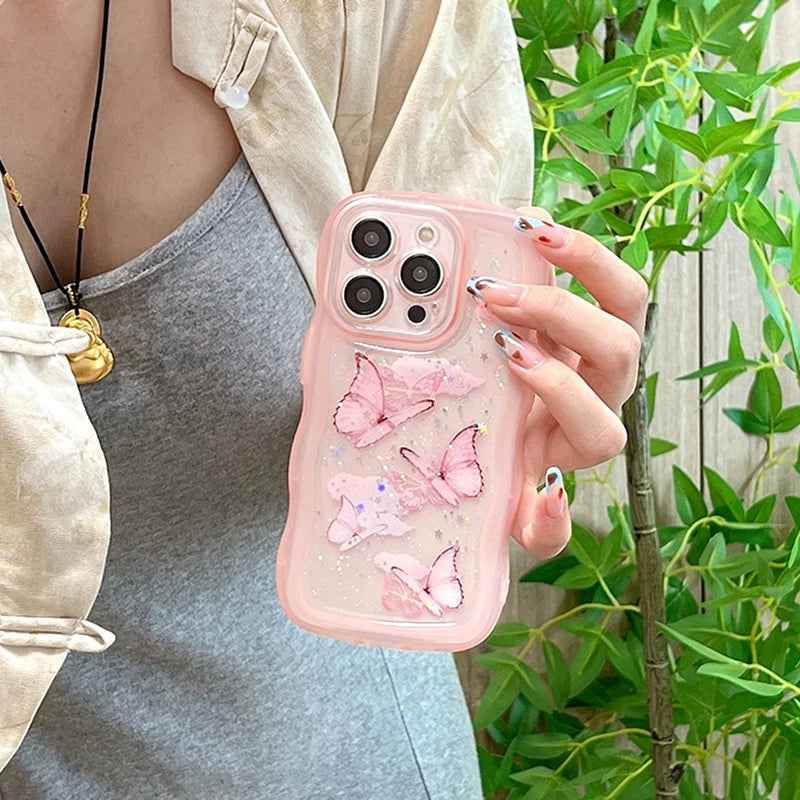 Cute Phone Cases: Bling Glitter Butterfly Bumper for iPhone 7-15 Pro Max - TSP308 - Touchy Style