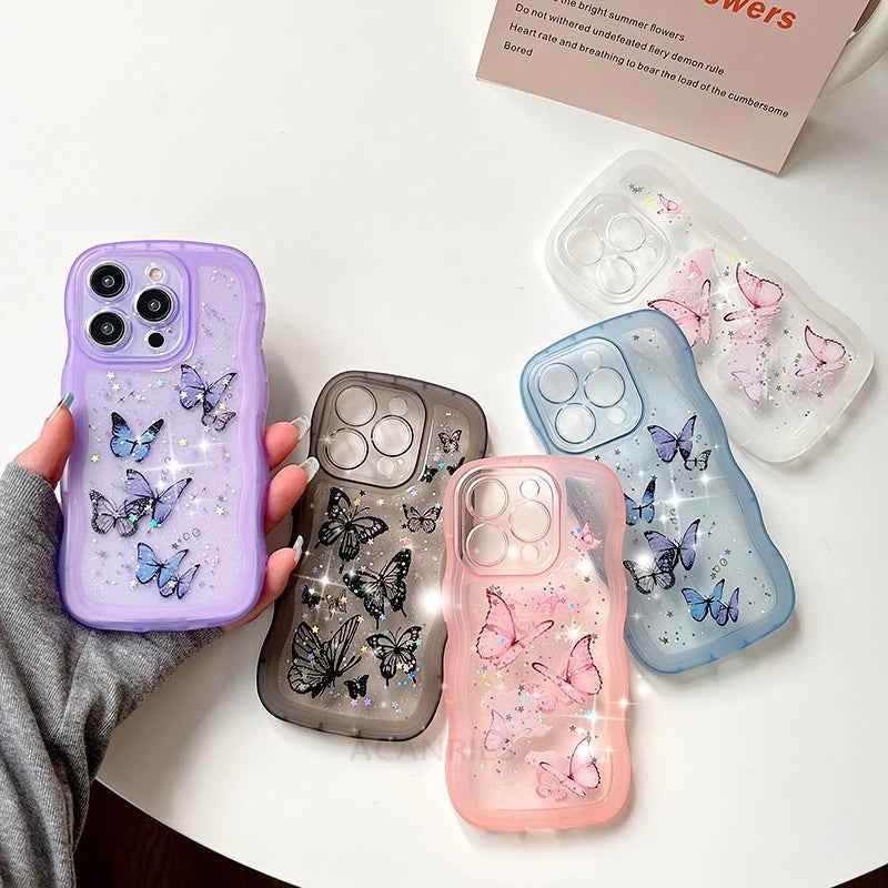Cute Phone Cases: Bling Glitter Butterfly Bumper for iPhone 7-15 Pro Max - TSP308 - Touchy Style