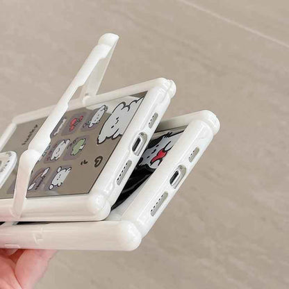 Cute Phone Cases - Cartoon Puppy Cat Holder Stand, Mirror Case for iPhone 15, 14, 13, 12, 11 Pro Max - TSP296 - Touchy Style