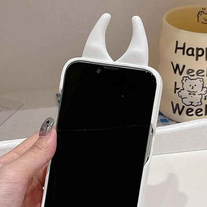 Cute Phone Cases: Fashion Cow Horns Glossy Case for iPhone 15/14/13/12 Pro Max - TSP306 - Touchy Style