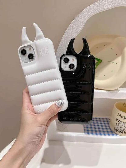 Cute Phone Cases: Fashion Cow Horns Glossy Case for iPhone 15/14/13/12 Pro Max - TSP306 - Touchy Style
