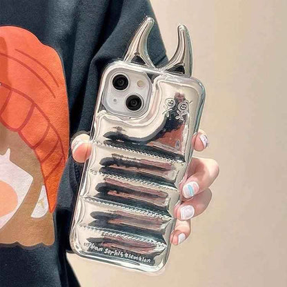 Cute Phone Cases: Fashion Cow Horns Glossy Case for iPhone 15/14/13/12 Pro Max - TSP306 - Touchy Style