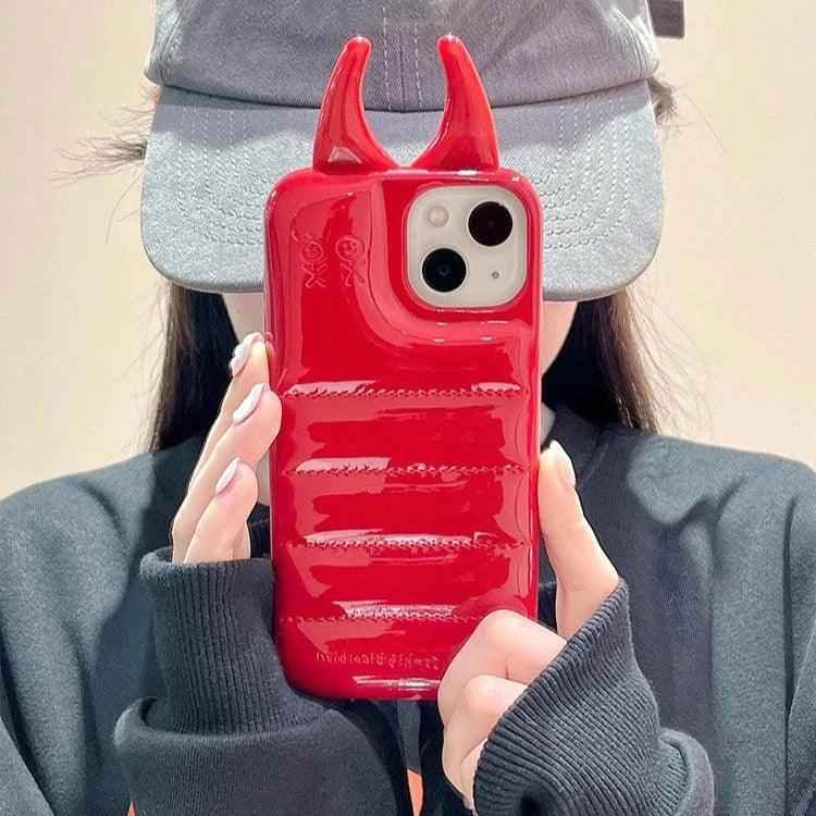 Cute Phone Cases: Fashion Cow Horns Glossy Case for iPhone 15/14/13/12 Pro Max - TSP306 - Touchy Style