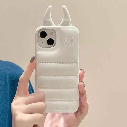 Cute Phone Cases: Fashion Cow Horns Glossy Case for iPhone 15/14/13/12 Pro Max - TSP306 - Touchy Style