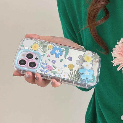 Cute Phone Cases - Floral Makeup Mirror with Stand for iPhone 15/14/13/12 Pro Max - TSP287 - Touchy Style