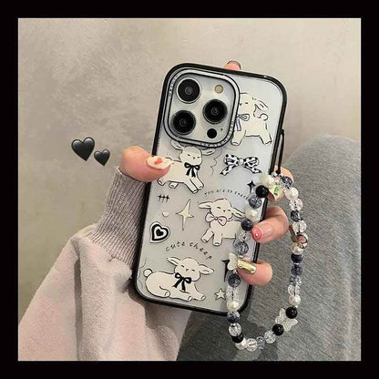 Cute Phone Cases For iPhone 11, 12, 13, 14, 15 Pro Max, and 15 Plus - White Sheep - Acrylic Cover - TSP264 - Touchy Style