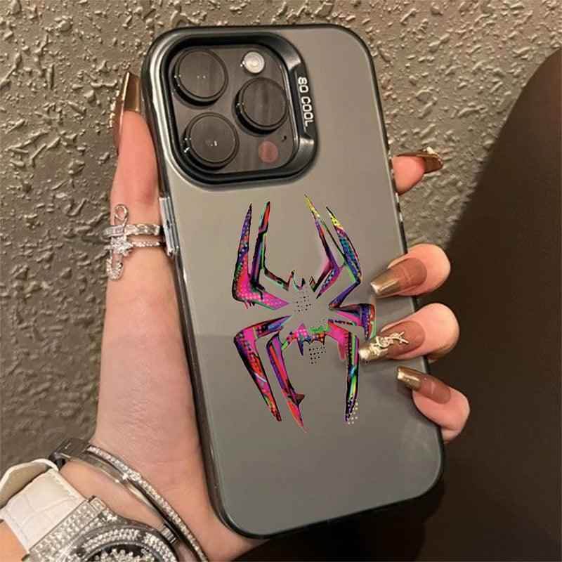 Cute Phone Cases For iPhone 11, 12, 13, 14, 15 Pro Max, XS, X, XR, 7, 8, 15 Plus, SE 2020 - Spider Matte Laser Cover - TSP236 - Touchy Style
