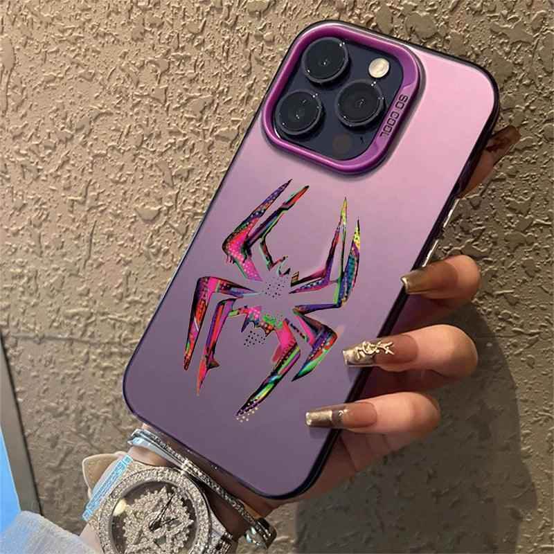 Cute Phone Cases For iPhone 11, 12, 13, 14, 15 Pro Max, XS, X, XR, 7, 8, 15 Plus, SE 2020 - Spider Matte Laser Cover - TSP236 - Touchy Style