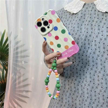 Cute Phone Cases for iPhone 11, 12, 13, 14, and 15 Pro Max - Rainbow Dots - Glossy Cover - TSP272 - Touchy Style