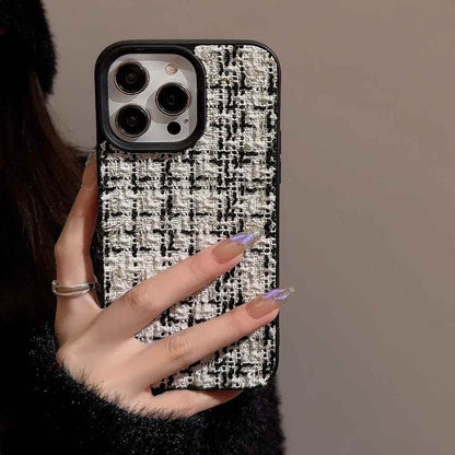 Cute Phone Cases for iPhone 11-15 Pro Max - Soft Tweed Plaid - TSP322 - Touchy Style