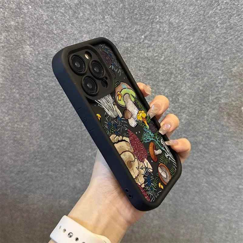 Cute Phone Cases For iPhone 13, 12, 11, XS, X, XR, 7, 8, Plus - Colorful Mushroom - Silicone Cover - TSP229 - Touchy Style