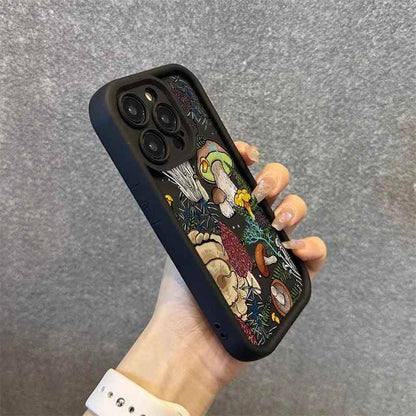 Cute Phone Cases For iPhone 13, 12, 11, XS, X, XR, 7, 8, Plus - Colorful Mushroom - Silicone Cover - TSP229 - Touchy Style