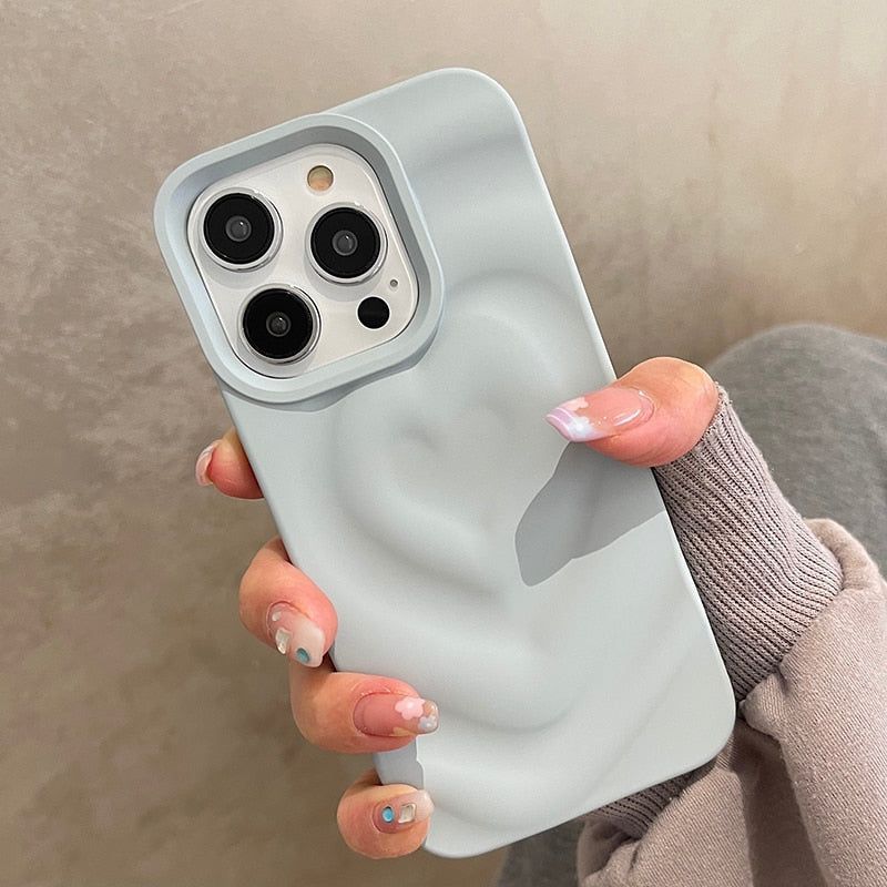 Cute Phone Cases For iPhone 13 14 11 12 Pro Max - 3D Pleated Water Ripple Heart - Touchy Style .