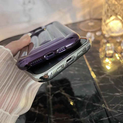 Cute Phone Cases For iPhone 14 13 12 11 Pro Max 14 Plus - Luxury Plating 3D Stripe - Touchy Style .