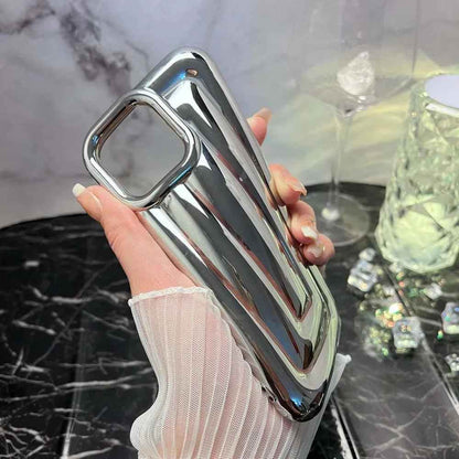 Cute Phone Cases For iPhone 14 13 12 11 Pro Max 14 Plus - Luxury Plating 3D Stripe - Touchy Style