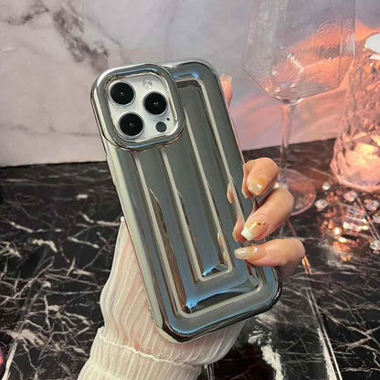 Cute Phone Cases For iPhone 14 13 12 11 Pro Max 14 Plus - Luxury Plating 3D Stripe - Touchy Style
