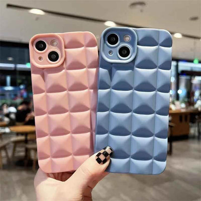 Cute Phone Cases For iPhone 14 13 12 11 Pro Max X XS XR 7 8 Plus - Luxury 3D Diamond Lattice - Touchy Style .