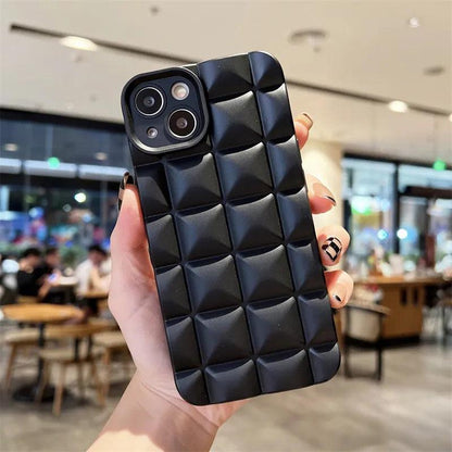 Cute Phone Cases For iPhone 14 13 12 11 Pro Max X XS XR 7 8 Plus - Luxury 3D Diamond Lattice - Touchy Style .