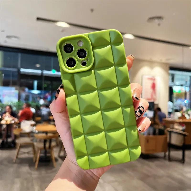Cute Phone Cases For iPhone 14 13 12 11 Pro Max X XS XR 7 8 Plus - Luxury 3D Diamond Lattice - Touchy Style .