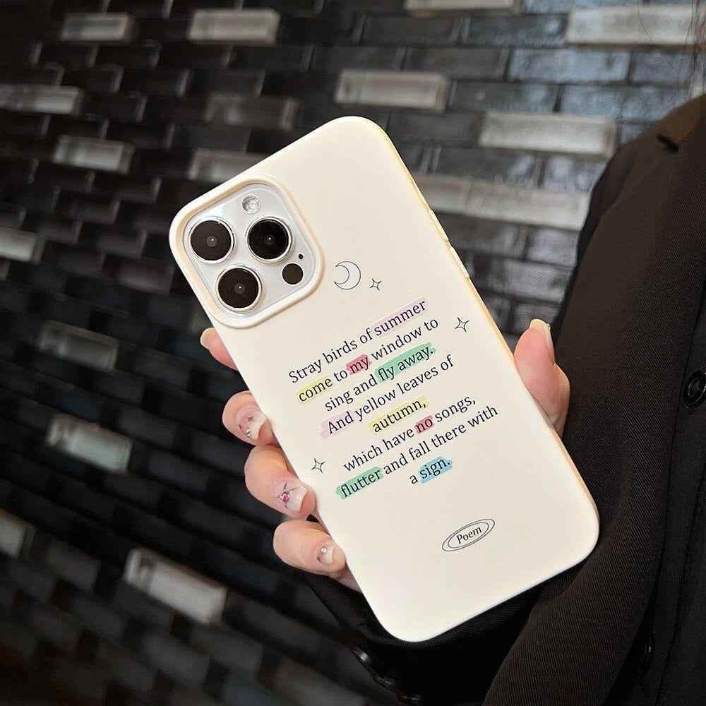Cute Phone Cases for iPhone 14 13 12 11 Pro Max Xr Xs Max 7 8 14 Plus - Retro Starry Sky Romantic Poems Art - Touchy Style