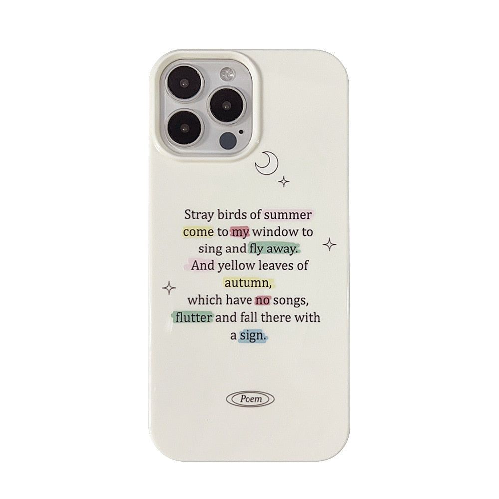 Cute Phone Cases for iPhone 14 13 12 11 Pro Max Xr Xs Max 7 8 14 Plus - Retro Starry Sky Romantic Poems Art - Touchy Style .