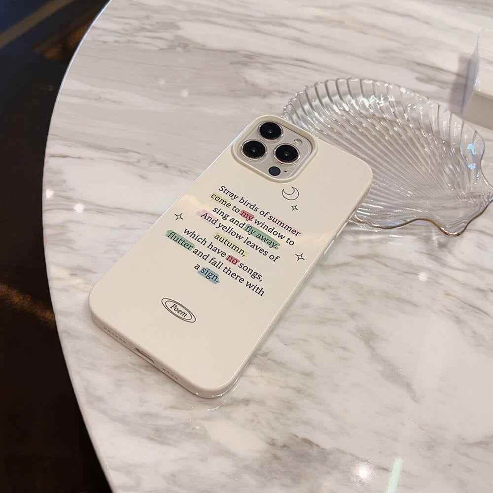 Cute Phone Cases for iPhone 14 13 12 11 Pro Max Xr Xs Max 7 8 14 Plus - Retro Starry Sky Romantic Poems Art - Touchy Style