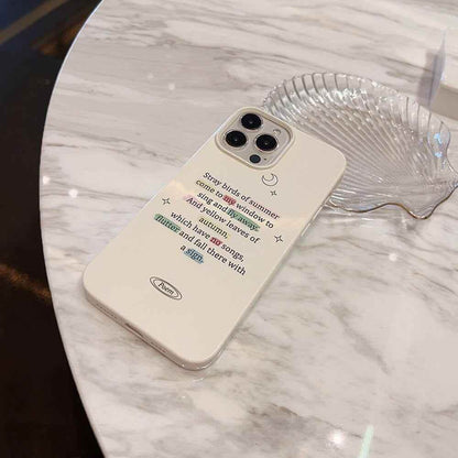 Cute Phone Cases for iPhone 14 13 12 11 Pro Max Xr Xs Max 7 8 14 Plus - Retro Starry Sky Romantic Poems Art - Touchy Style