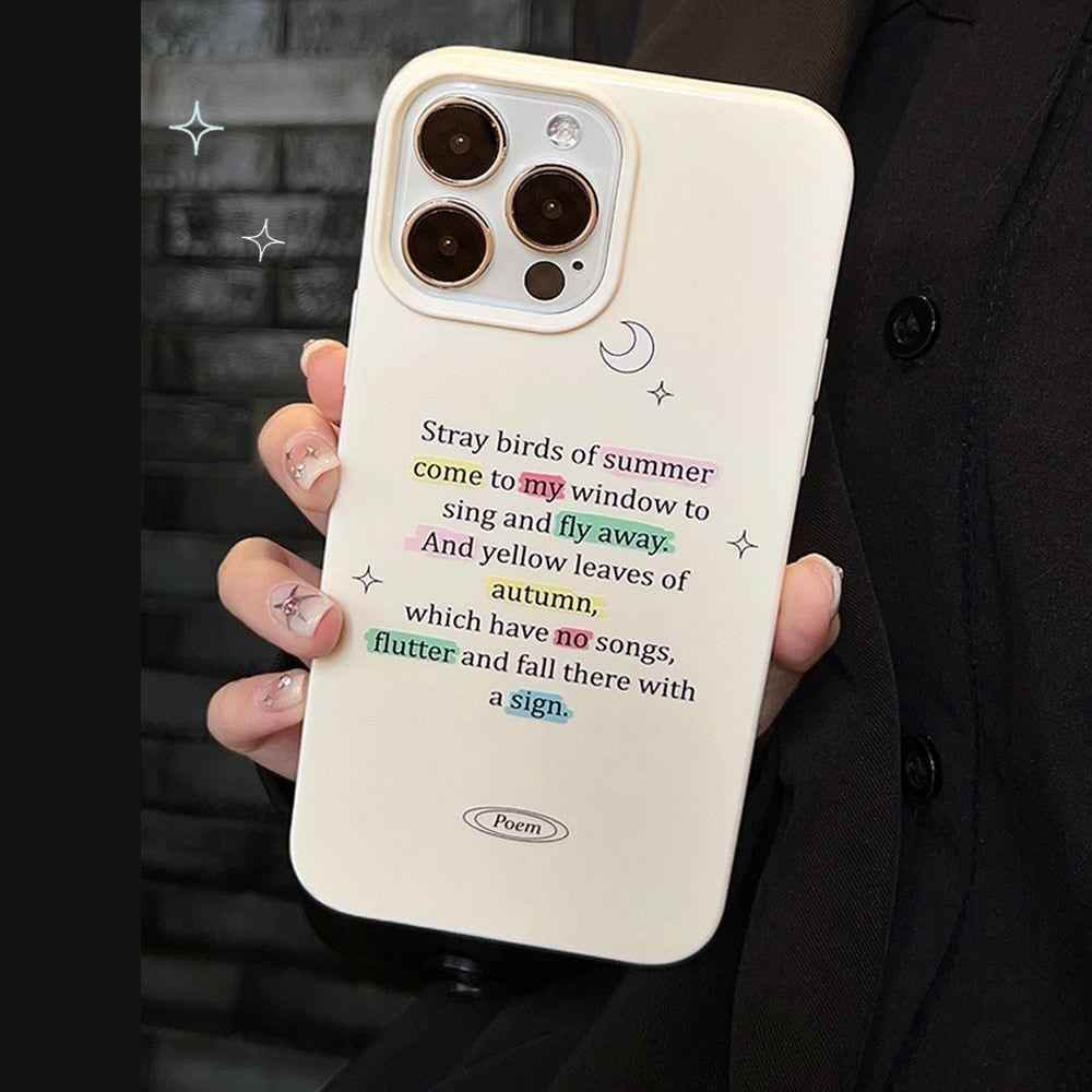 Cute Phone Cases for iPhone 14 13 12 11 Pro Max Xr Xs Max 7 8 14 Plus - Retro Starry Sky Romantic Poems Art - Touchy Style .