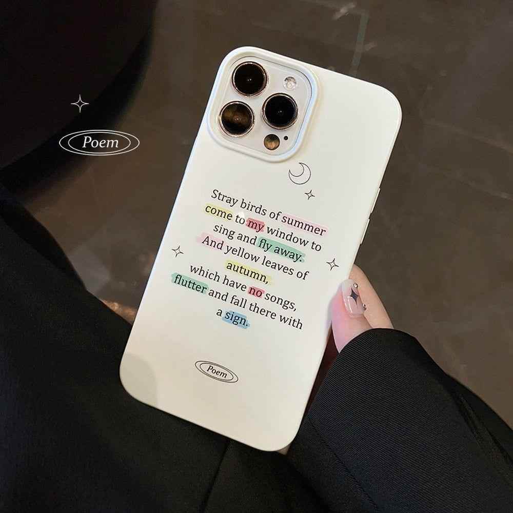 Cute Phone Cases for iPhone 14 13 12 11 Pro Max Xr Xs Max 7 8 14 Plus - Retro Starry Sky Romantic Poems Art - Touchy Style