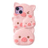 Cute Phone Cases for iPhone 14, 13, 12, and 11 Pro Max models - 3D Funny Pigs - Soft Silicone Cover - TSP251 - Touchy Style