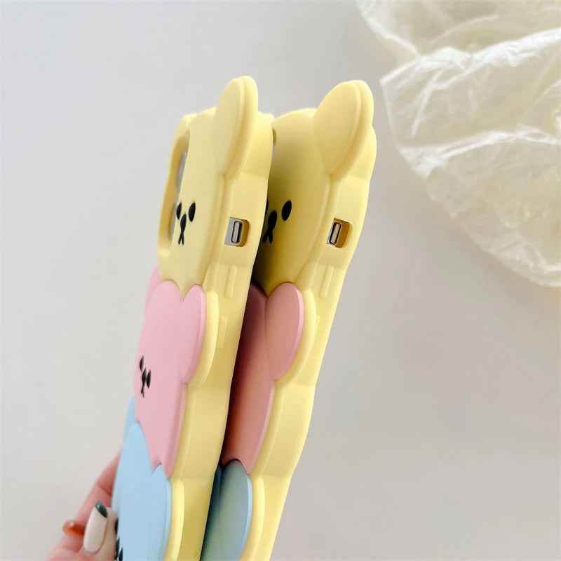 Cute Phone Cases for iPhone 14, 13, 12, and 11 Pro Max models - 3D Funny Pigs - Soft Silicone Cover - TSP251 - Touchy Style