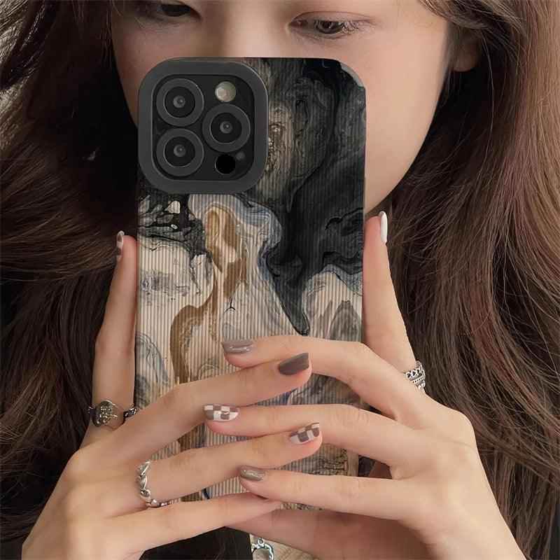 Cute Phone Cases for iPhone 15, 11, 13 Pro Max, 14 Plus, 12, XR, XS Max, X, 8, 7 Plus - Oil Painting - Touchy Style