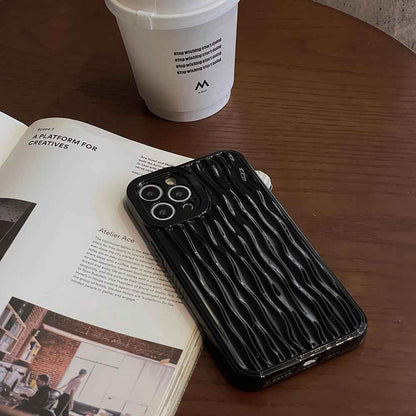 Cute Phone Cases For iPhone 15 13 14 12 11 Pro Max - Luxury Plating Curved Pattern - Touchy Style .