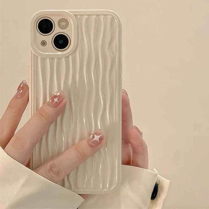 Cute Phone Cases For iPhone 15 13 14 12 11 Pro Max - Luxury Plating Curved Pattern - Touchy Style .