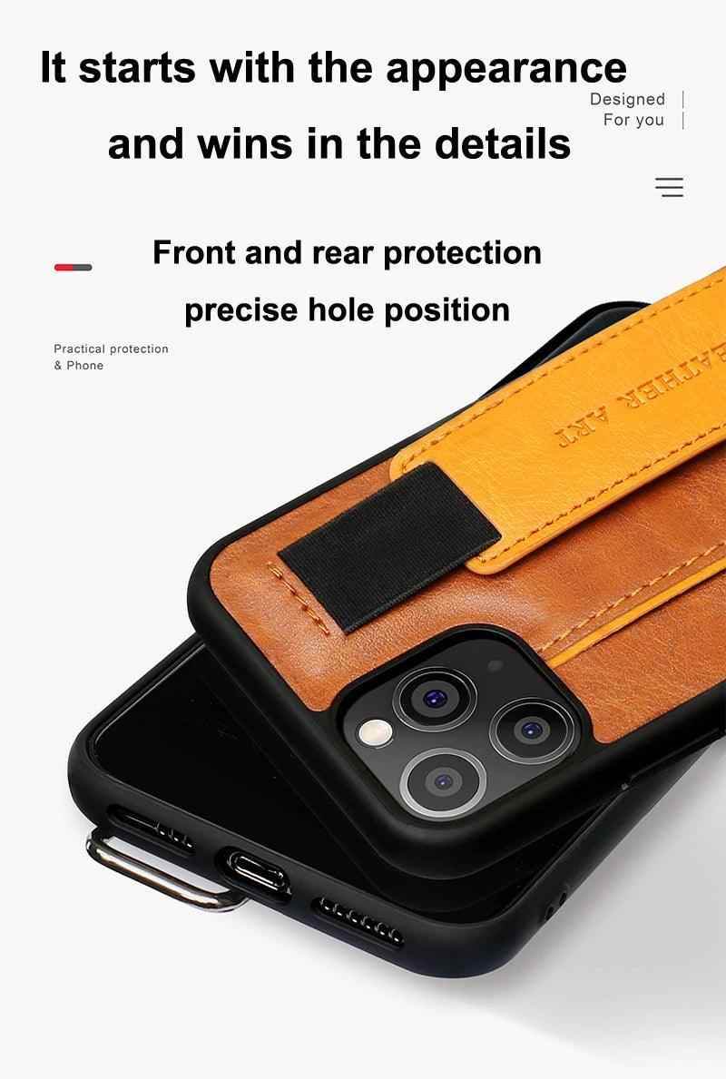 Cute Phone Cases For iPhone 15, 14, 12 Pro, 13 PRO MAX, 11 XS XR 8 Plus Leather Candy Wristband - Touchy Style