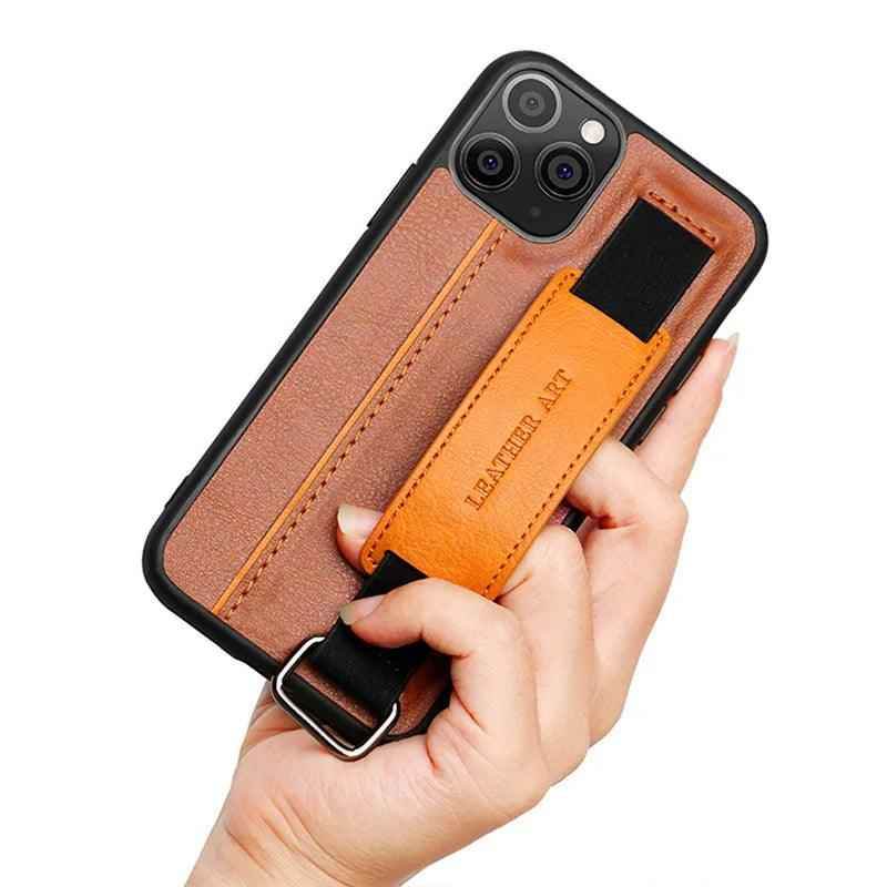 Cute Phone Cases For iPhone 15, 14, 12 Pro, 13 PRO MAX, 11 XS XR 8 Plus Leather Candy Wristband - Touchy Style