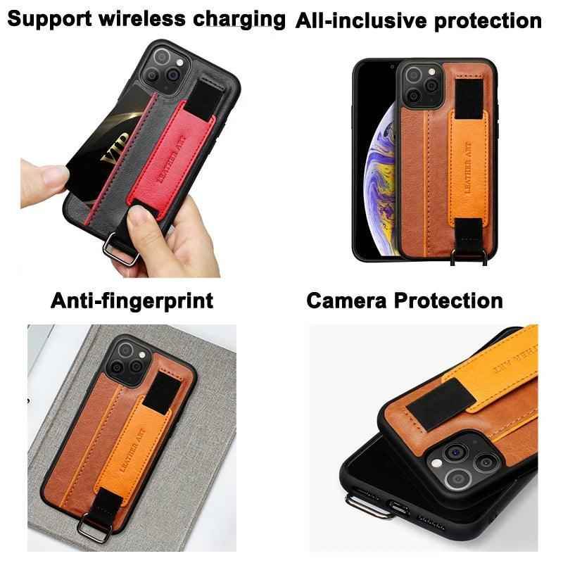 Cute Phone Cases For iPhone 15, 14, 12 Pro, 13 PRO MAX, 11 XS XR 8 Plus Leather Candy Wristband - Touchy Style