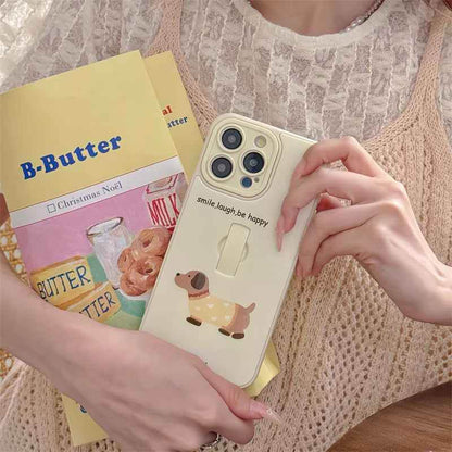 Cute Phone Cases for iPhone 15, 14, 13, 11, or 12 Pro Max - Cartoon Puppy Dog &amp; Cat with Hidden Ring Holder - TSP221 - Touchy Style