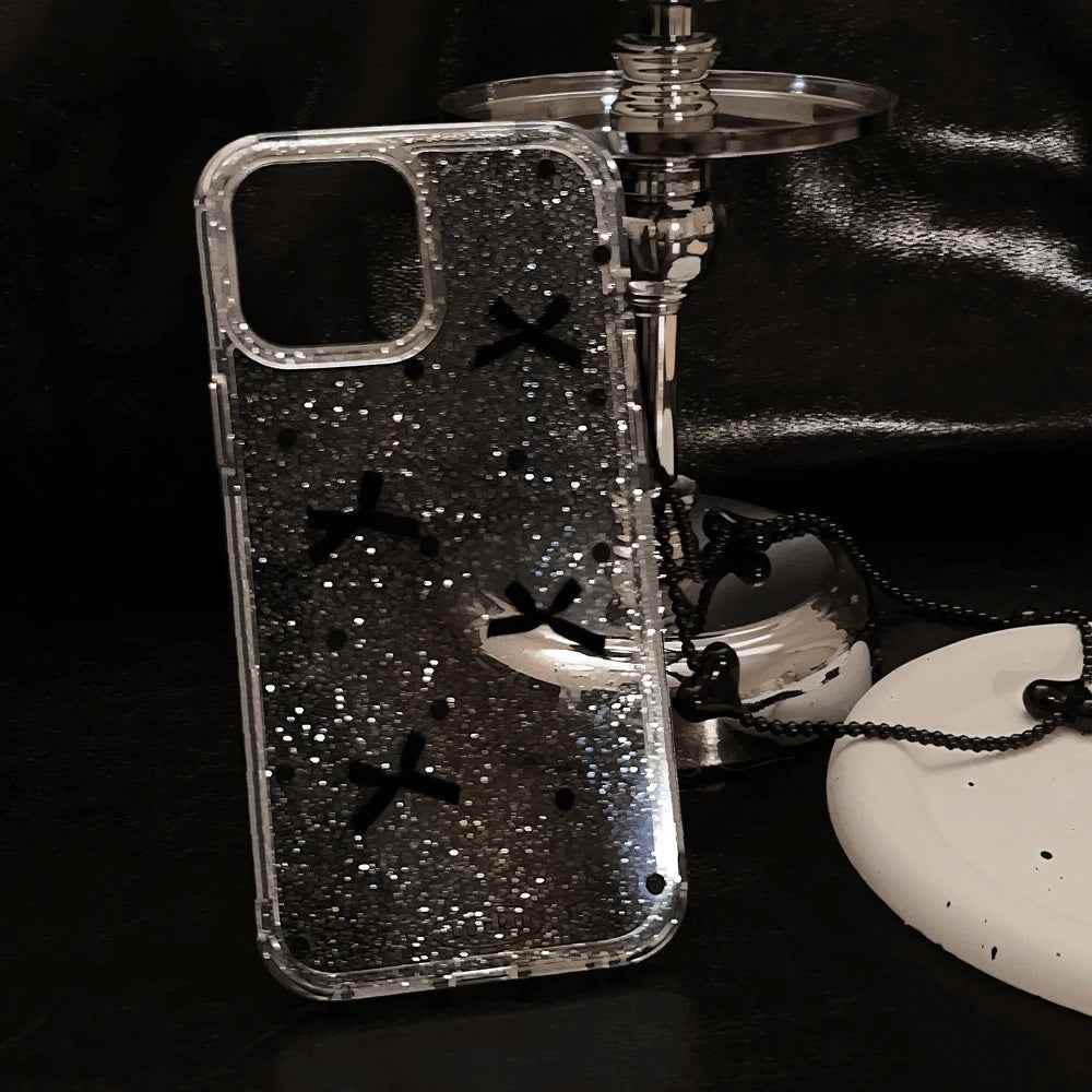Cute Phone Cases for iPhone 15, 14, 13, 12, 11 Pro Max, and 15 Plus - Glitter Polka Dot Bowknot &amp; Heart Bracelet - TSP338 - Touchy Style