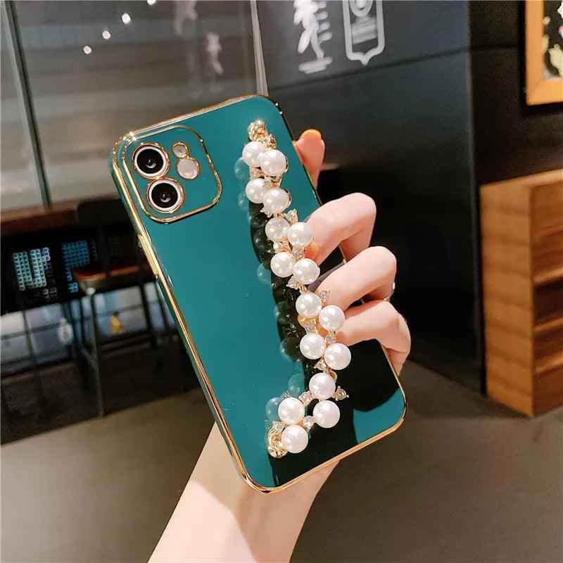 Cute Phone Cases For iPhone 15, 14, 13, 12, 12Pro Max, 11, 11Pro Max, X, XR, Xs max, 7, 8Plus, SE2020 Pearl Bracelet Pattern - Touchy Style