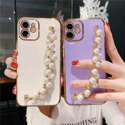 Cute Phone Cases For iPhone 15, 14, 13, 12, 12Pro Max, 11, 11Pro Max, X, XR, Xs max, 7, 8Plus, SE2020 Pearl Bracelet Pattern - Touchy Style