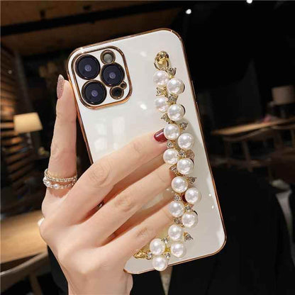 Cute Phone Cases For iPhone 15, 14, 13, 12, 12Pro Max, 11, 11Pro Max, X, XR, Xs max, 7, 8Plus, SE2020 Pearl Bracelet Pattern - Touchy Style