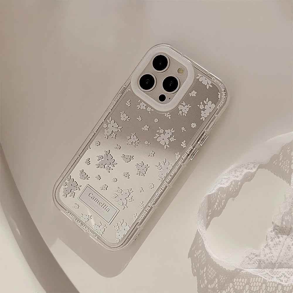 Cute Phone Cases for iPhone 15, 14, 13, 12 Pro Max, 14, 15 Plus, 11, X, XS, XR, and XS Max - Mirror Camellia Flower - TSP343 - Touchy Style