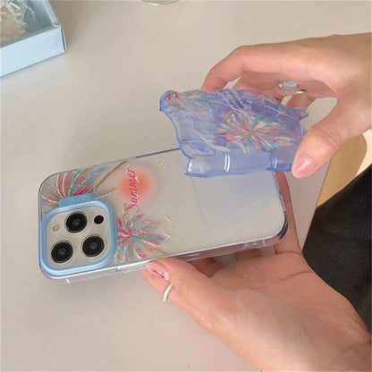 Cute Phone Cases for iPhone 15, 14, 13, 12 Pro Max - 3D Melted Ice Cream 2-in-1 Sunset &amp; Coconut Tree - TSP337 - Touchy Style