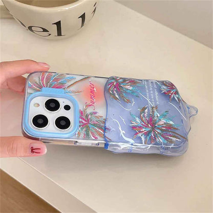Cute Phone Cases for iPhone 15, 14, 13, 12 Pro Max - 3D Melted Ice Cream 2-in-1 Sunset &amp; Coconut Tree - TSP337 - Touchy Style
